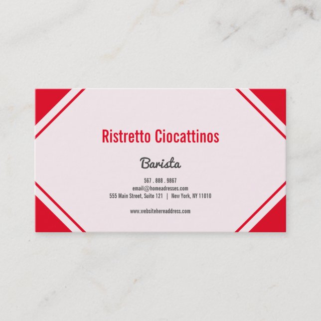 Barista Special Visitenkarte (Vorderseite)