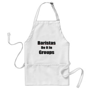 Baristas tun es in der Gruppen-Schürze - schwarze Schürze