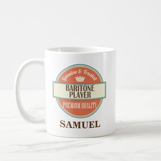 Bariton-Spieler-personalisiertes Kaffeetasse (Links)