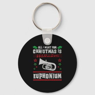 Baritone Euphonium Ugly Christmas Sweater Style Schlüsselanhänger