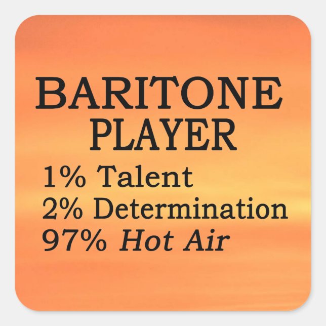 Baritone Hot Air Square Aufkleber (Vorderseite)