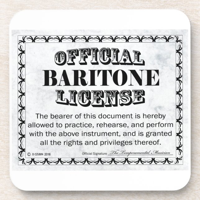 Baritone Lizenz Getränkeuntersetzer (Vorderseite)
