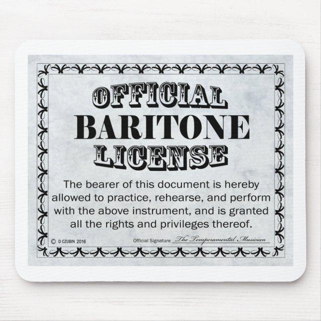 Baritone Lizenz Mousepad (Vorne)