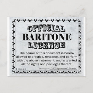 Baritone Lizenz Postkarte