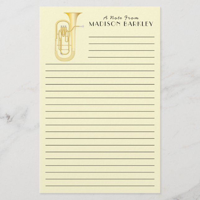 Baritone Musician Teacher Stationery Briefpapier (Vorderseite)