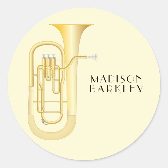 Baritone Musicien Groupe Enseignant Oval Sticker (Devant)