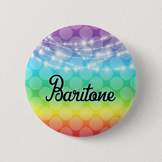 Baritone Rainbow LGBT Gay Lights Singer Button (Vorderseite)