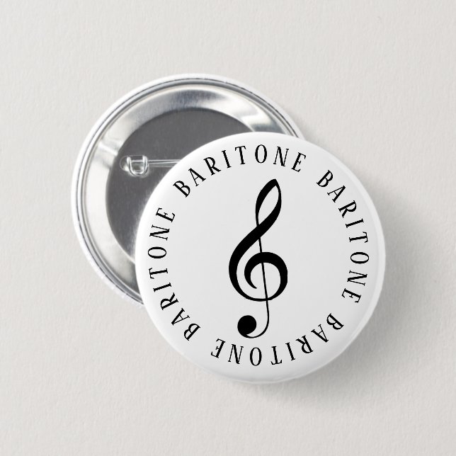 Baritone Singer Treble Clef Button (Vorne & Hinten)
