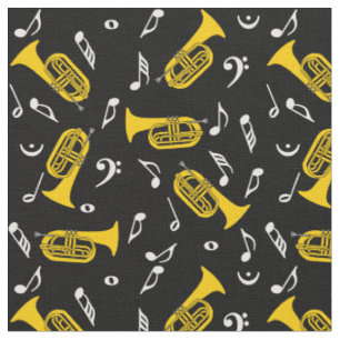 Baritones Bass Clef Musiknotens Stoff