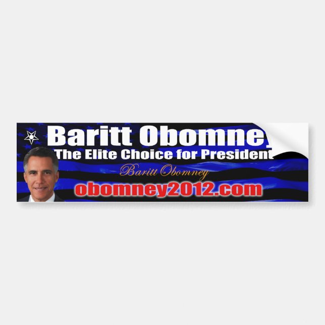 Baritt Obomney für Präsidenten Autoaufkleber 2012 (Vorne)
