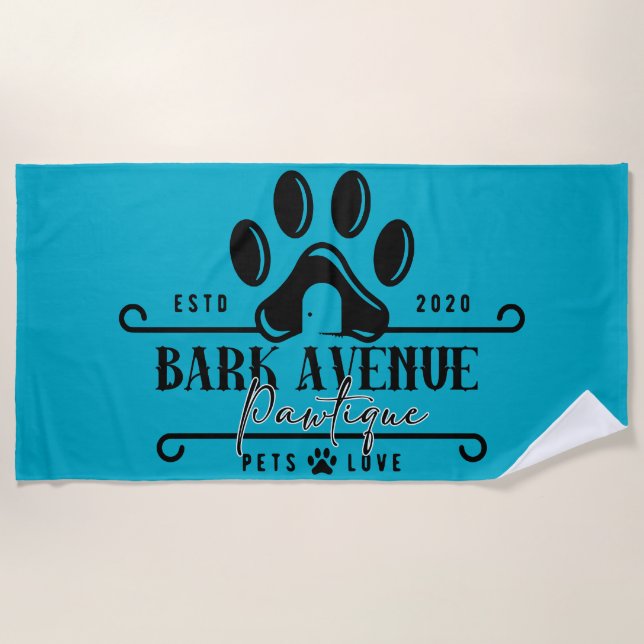 Bark Ave Pawtique [Logo1] Strandtuch (Vorderseite)