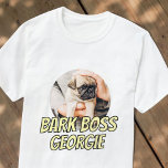 Bark Boss Haustier Foto Modernes, einfaches Cooles T-Shirt<br><div class="desc">Design ist einfach mit einem einfachen Hintergrund und sans Serif Typografie für einen Superhelden-Look.</div>