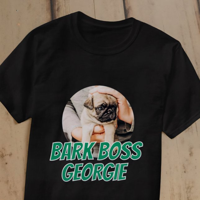 Bark Boss Haustier Foto Modernes, einfaches Cooles T-Shirt (Von Creator hochgeladen)