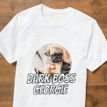 Bark Boss Haustier Foto Modernes, einfaches Cooles T-Shirt<br><div class="desc">Design ist einfach mit einem einfachen Hintergrund und sans Serif Typografie für einen Superhelden-Look.</div>