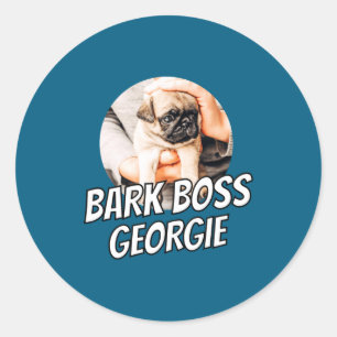 Bark Boss Haustier Hund Foto Modern Einfach Cool Runder Aufkleber