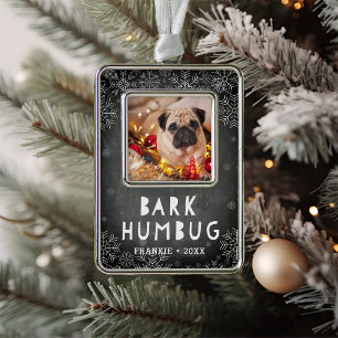 Bark Humbug Foto von Haustieren Rahmen-Ornament Silber