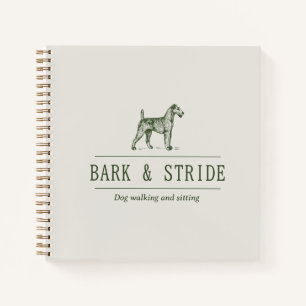 Bark & Stride Hunde-Spaziergang-Geschäft QR-Code Notizbuch