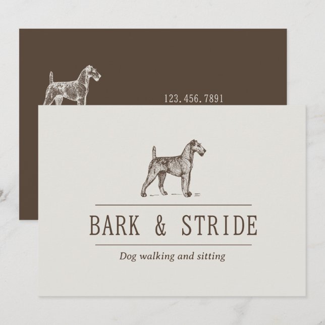 Bark & Stride Hunde-Spaziergang-Geschäfts-QR-Code  Einladung (Vorne/Hinten)