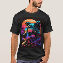 Bark to Future: 80er Synthwave Dog Graphic