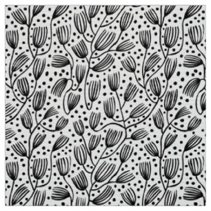 Barkcloth Art-Muster - Schwarzes auf Weiß Stoff