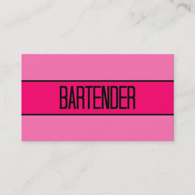 Barkeeper Baby und Hot-Pink-Visitenkarte Visitenkarte (Vorderseite)