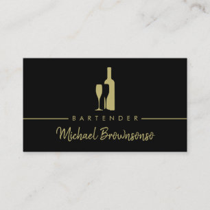 Barkeeper Bar Club Luxus Black Visitenkarte