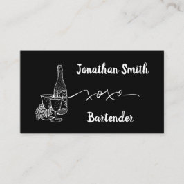 Barkeeper Bar Club Modernes Schwarzes Meer Visitenkarte