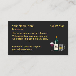 Barkeeper Black Visitenkarte