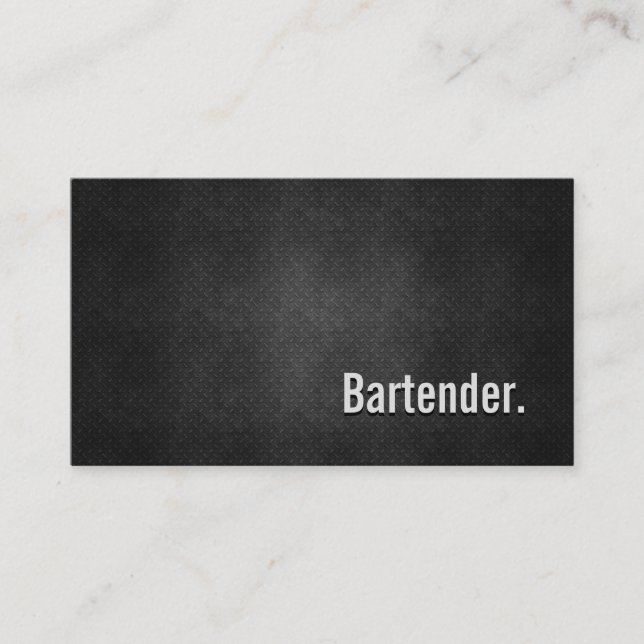 Barkeeper Cool Black Metal Einfachheit Visitenkarte (Vorderseite)