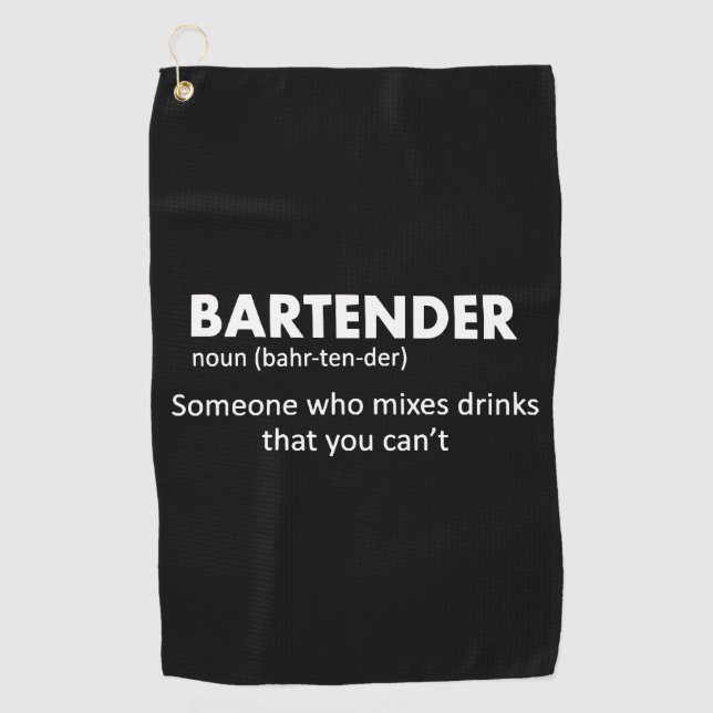 Barkeeper Funny Barkeeper Definition Beer Vodka Wh Golfhandtuch (Vorderseite)