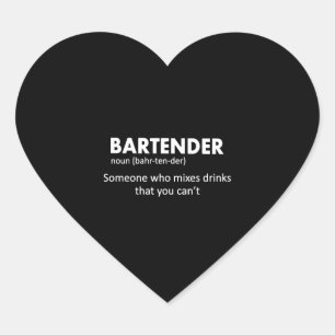 Barkeeper Funny Barkeeper Definition Beer Vodka Wh Herz-Aufkleber