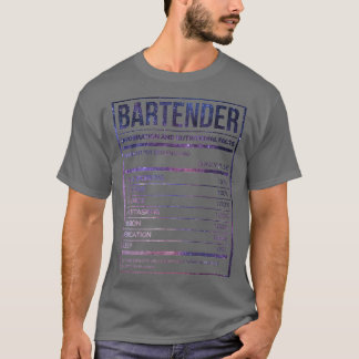 Barkeeper Funny Bartending Nutrition Label 2 T-Shirt