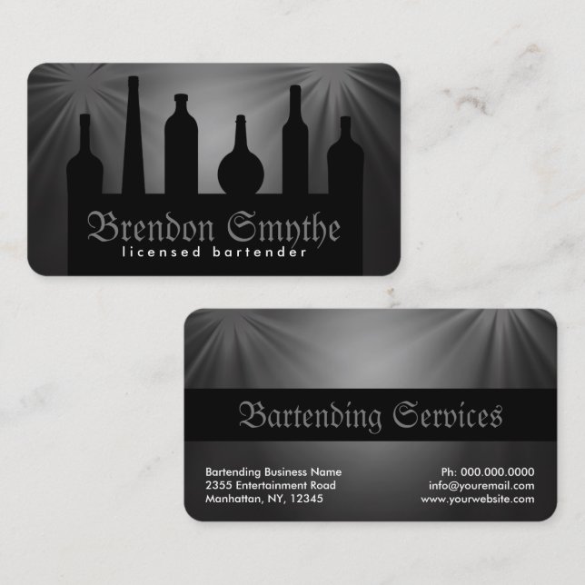 Barkeeper für benutzerdefinierte Schwarz-Farbzufüh Visitenkarte (Vorne/Hinten)