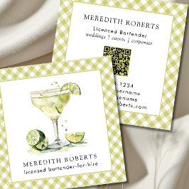 Barkeeper für Vermietung Margarita Cocktail Quadratische Visitenkarte