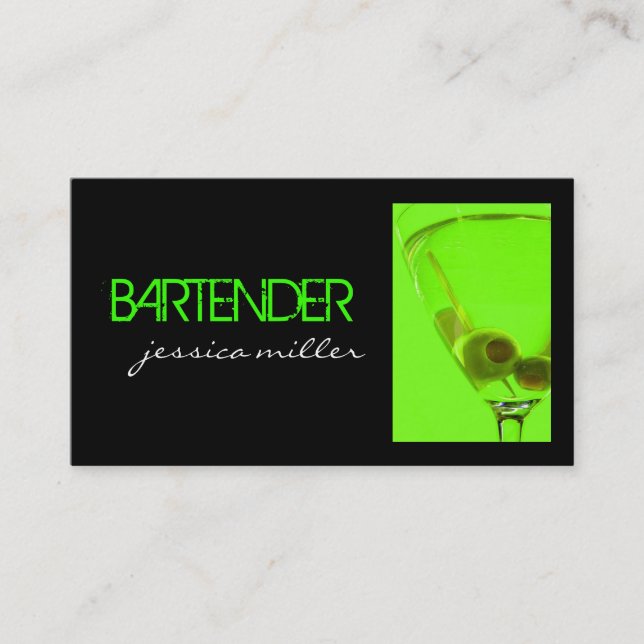 Barkeeper-Geschäfts-Karte Visitenkarte (Vorderseite)