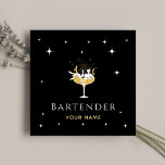 Barkeeper Glamour Cocktail Funny Champagne Girl Quadratische Visitenkarte<br><div class="desc">Diese Visitenkarten sind ideal für Barkeeper/Kellner oder andere Beruf Ihrer Wahl. Fügen Sie einfach Ihren eigenen Namen hinzu,  indem Sie auf "Personalisieren Sie diese Vorlage" klicken. Wenn Sie Fragen/Wünsche zu Design haben,  zögern Sie nicht uns zu kontaktieren.</div>