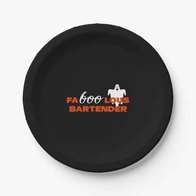 Barkeeper Halloween Pappteller (Vorderseite)