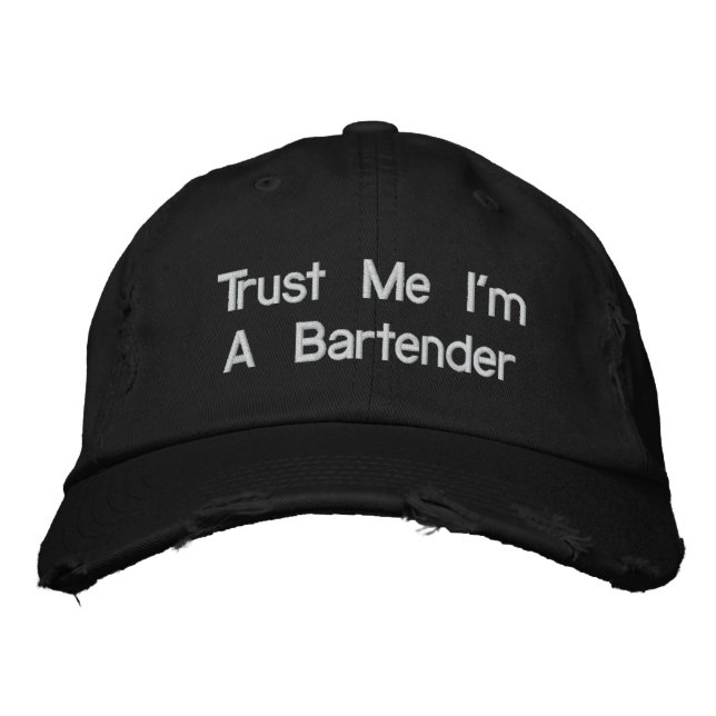 Barkeeper Hats - Vertraue mir, dass ich ein Barkee Bestickte Kappe (Vorderseite)