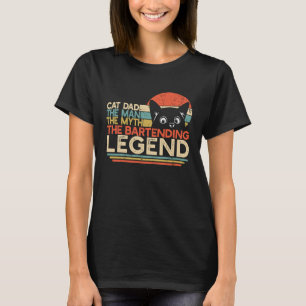 Barkeeper Katzenvater Mann Mythos Barkeeper-Legend T-Shirt
