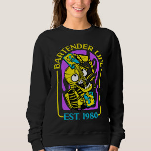 Barkeeper Leben Gegr. 1980 Getränke Barkeeper Sweatshirt
