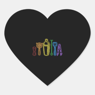 Barkeeper LGBT Rainbow Barmaid Barman Mixologe Herz-Aufkleber