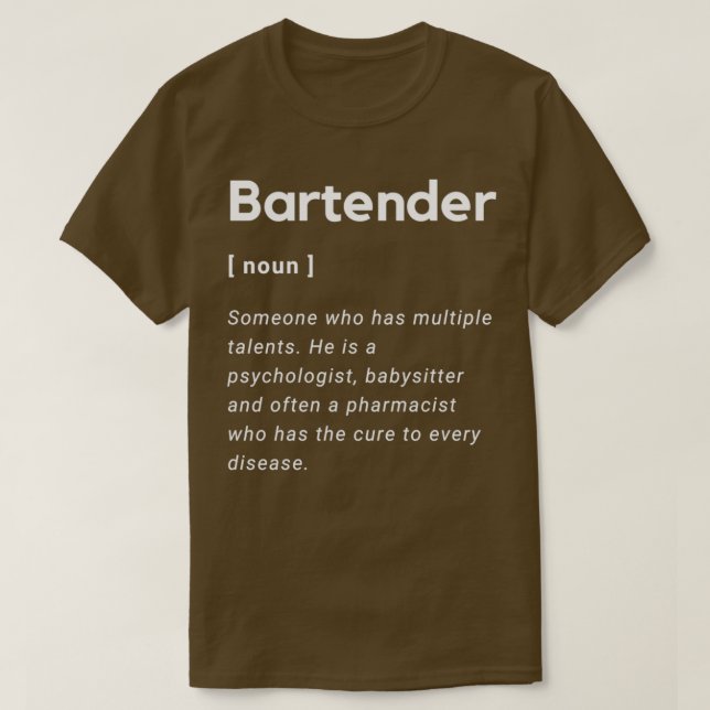 Barkeeper lustig Meaning Shirt (Design vorne)