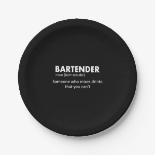 Barkeeper Lustige Barkeeper-Definition Bier Wodka Pappteller