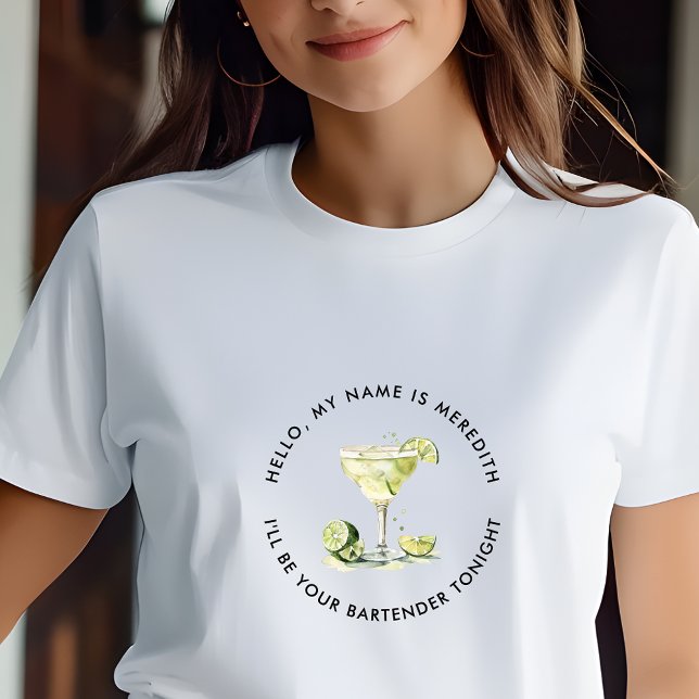 Barkeeper Margarita Cocktail Personalisierte Veran T-Shirt (Bartender Margarita Cocktail Personalized Logo Event T-Shirt)