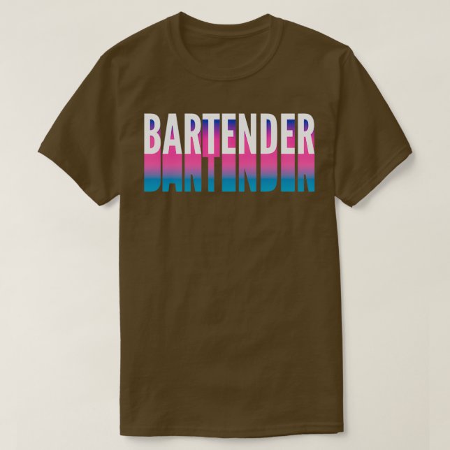 Barkeeper mit langer strahlender Schatten 1 T-Shirt (Design vorne)
