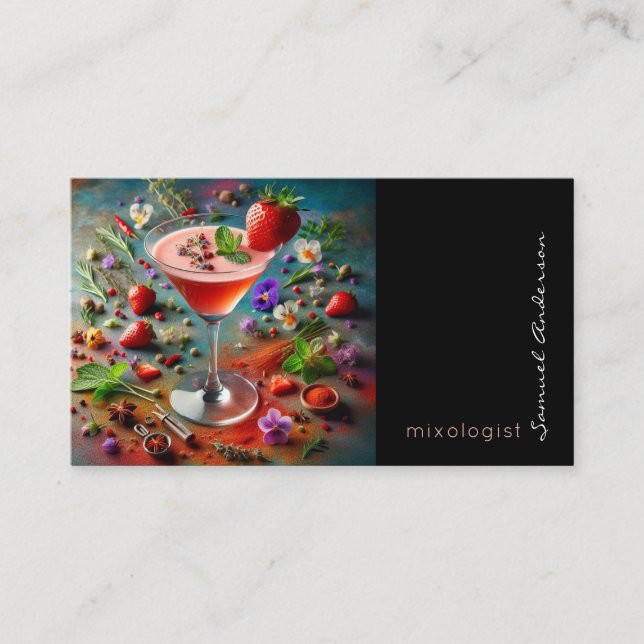 Barkeeper Mixologist Business Cards Visitenkarte (Vorderseite)