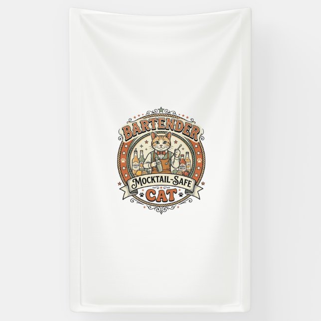 Barkeeper Mocktail-sicher Katze Barkeeper Mocktail Banner (Vertikal)