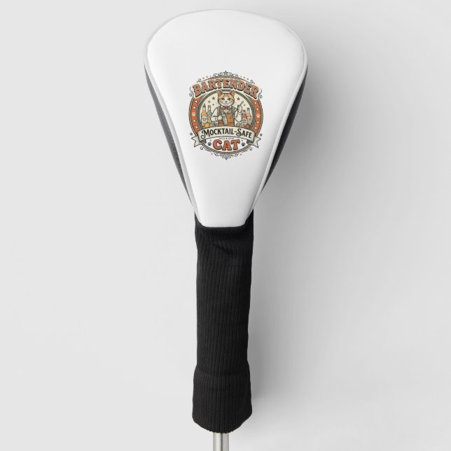 Barkeeper Mocktail-sicher Katze Barkeeper Mocktail Golf Headcover (Vorderseite)