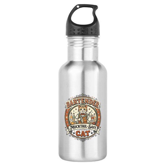 Barkeeper Mocktail-sicherer Katze Barkeeper Mockta Edelstahlflasche (Vorderseite)