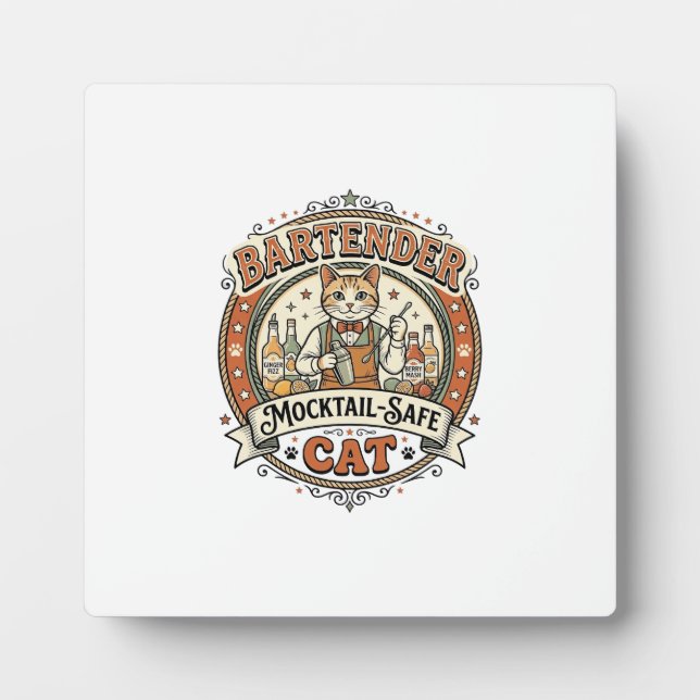 Barkeeper Mocktail-sicherer Katze Barkeeper Mockta Fotoplatte (Vorderseite)